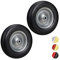 Relaxdays Lot de 2 Roue de brouette 4.80 4.00-8, Roue en Caoutchouc, Roue de Secours, Jante, Diable 100 kg Charge, Noir/Gris