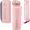 Hydracy Gourde d'Eau 500 mL sans BPA, Bouteille avec Marqueur de Temps, Infuseur et Verrouillage Sécurisé - Housse en Néoprène, Étanche, Anti-Fuite, Réutilisable, Légère - Idéal pour Sport, École