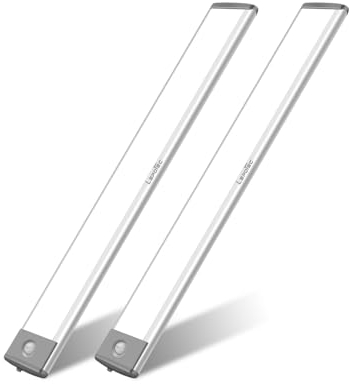 Luz de Cocina LED Recargable con Sensor de Movimiento - Luces de Gabinete Inalámbricas para Interior, Tiras de Batería Recargable, Barra Magnética con USB, Luz Inalámbrica para Cocinas(2 Piezas)