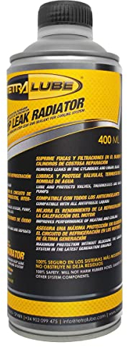 TETRA LUBE Tapa Fugas Radiador Coche. 400ml. Agente Tapafugas para Radiador del Coche. Reparador Circuito de Refrigeración. Tapa Fugas para Coche