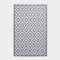 HOMESCAPES Luxury Extra Large Outdoor Rugs for Garden Patio Waterproof 100% Recycled Plastic Mat Carpet 180 x 270cm Reversible White & Grey Geometric Rug “Zoe”, Indoor/Outside & Portable, Seamless