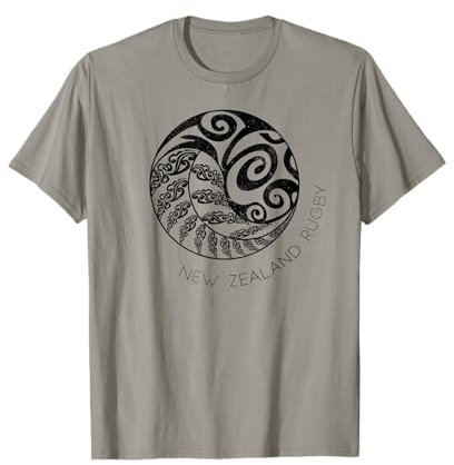 Neuseeländisches Rugby – Maori inspirierte Kiwi & Silberfarn T-Shirt