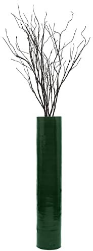 76,2 cm hohe dekorative Moderne Bambus-Bodenvase – Zylinderform – stilvolle Wohnkulturakzent – Moderne hohe Vase für Wohnzimmer, Eingangsbereich oder Esszimmer, Grün