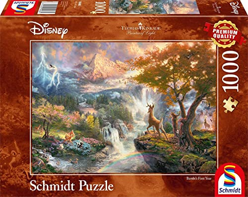 Schmidt Spiele, Thomas Kinkade: Disney Bambi 2021 Edition (1000pc), Puzzle, Ages 12+