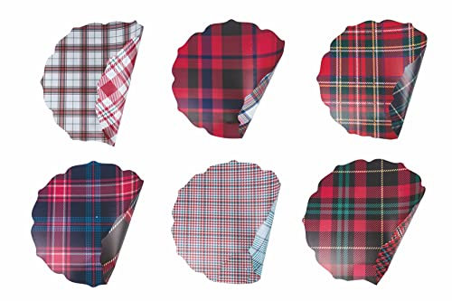 XMas Tartan Set 6 Tovagliette natalizie double face Ø38 cm