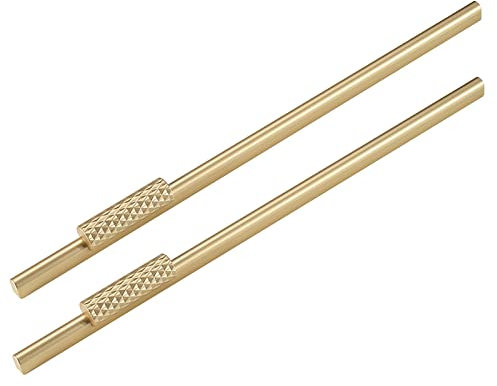 NANNAN0901 2 Pcs Gold Lengthen Wardrobe Door Pull Handles Solid Zinc Alloy Kitchen Cabinet Drawer Handle Bedroom Furniture Dresser Closets Cupboard Pulls