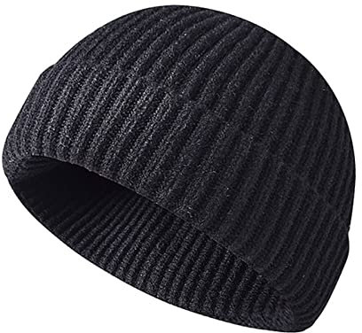 Retro Trawler Winter Beanie Hat, Unisex Fischermütze Dockermütze Rollmütze Winter Hut Baseballkappe Cappello Antivento (Schwarz)