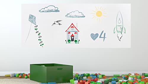 Magnet Tafel-Folie Farbe: weiß | 60 Größen | beschreibbar, abwischbar, magnetisch | Kreidestift & Boardmarker Magnetfolie selbstklebend - Magnetwand Memoboard Hoch- und Querformat (120x250cm)
