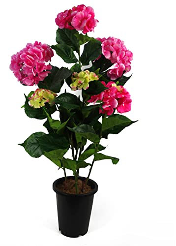 Leaf Design UK - Albero artificiale realistico per piante da fiore, rosa ortensia, 90 cm