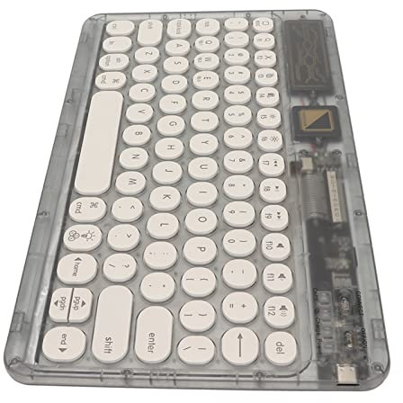 Teclado Retro, Teclado Inalámbrico para Máquina de Escribir con Luz RGB, Mini Teclado Compacto Ultradelgado Portátil Vintage para Computadora Portátil, Tableta (Negro)