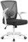Yaheetech Office Desk Chair Ergonomic Computer Adjustable Executive Task Chair with Lumbar Support Flip up Armrests and Comfy Seat Cushion for Home Office Study, White