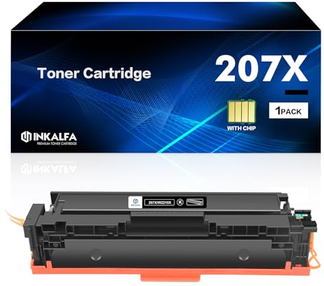 1er-Pack Mit Chip 207X W2210X als Ersatz für HP 207X Color Laserjet Pro MFP M283fdw M255dw M282nw M283fdn M255nw M255 M282 M283 207A W2210A Toner Schwarz