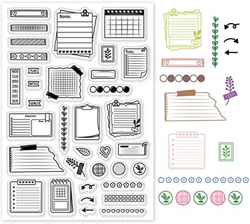 GLOBLELAND Kalenderplaner Transparente Stempel für Scrapbooking Monats-Organizer Klare Stamps Terminplaner Silikonstempel Für Kartengestaltung DIY Prägung Journaling