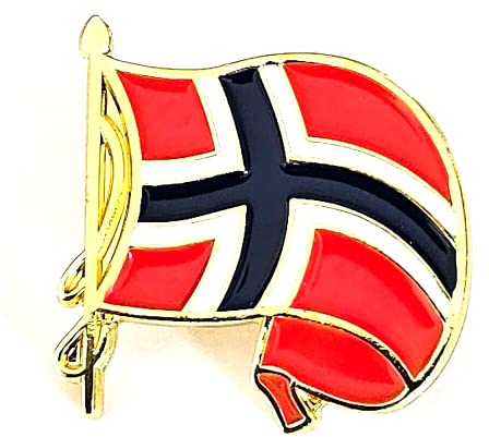 Wehende Norwegen Flagge Fahne waving Flag Oslo Badge EU Edel Pin Anstecker 0988