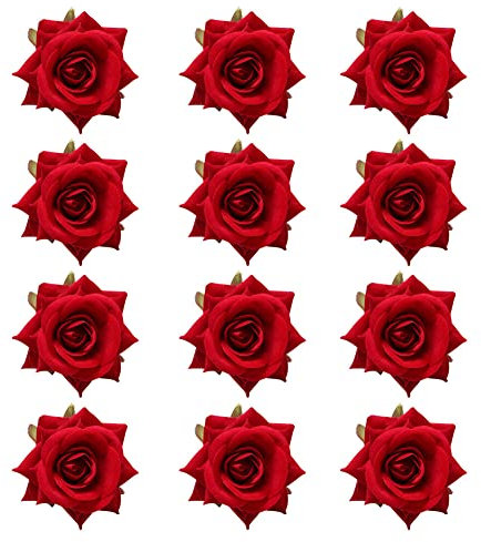ISAKEN Serviettenringe Tischdeko für Esstisch, 12 Stück Blumen Serviettenringe Rose Esstisch Dekoration Serviettenschnallen für Christmas, Wedding, Banquet, Hotel, Restaurant