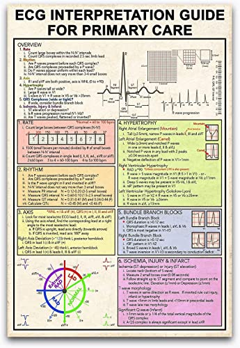 Metall-Blechschilder, 30 x 20 cm, Ecg Quick Learning Wissen, Vintage, Ecg Interpretation Guide für Grundversorgung, Metallschild, Plakette, Poster, lustige Wanddekoration, elegante Metallschmerzen