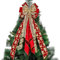 YankMooM Red Christmas Tree Topper - Large 70 x 24cm Bow Wreath for Home Decoration