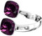 925 Sterling Silber Doppelt Kristall Ringe für Damen Verstellbarer mit Marken Kristalle - Glänzend Cubic Zirkonia Ring Fingerring Kommt in Schmuck Geschenk Box (Ametyst)