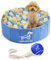 Wild Whimsy Piscina de pelotas para perros, paquete combinado de 32 pulgadas, pequeño pozo de pelotas plegable para perros con cuerda de juguete de bola de remolque, corralito para interiores y
