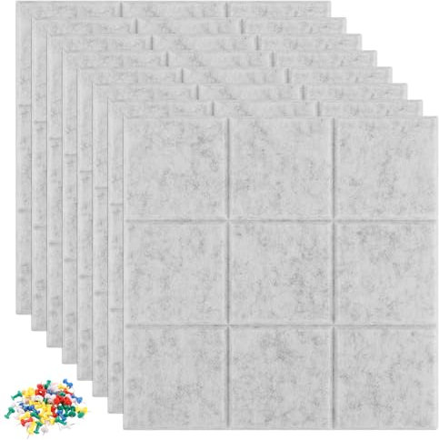 ZOFUN 8 Stück Filz Pinnwand Selbstklebend, 30x30cm Große mit 50 Pinnnadeln, Memotafeln Memo Boards Bulletin Board für Büro, Küche, Schule