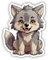 Samunshi® Süßer Wolf Aufkleber Car Decal Sticker für Mofa Fahrrad Roller oder Auto Sticker Fahrrad Mtb Mountainbike Rennrad Comic Cartoon Tier Sticker 15cm Süßer Wolf