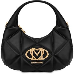 Borsa donna Love Moschino hobo con tracolla ecopelle nero BS25MO15 JC4039 Media