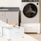Ikodm Lot de 2 supports de machine à laver avec tiroir jusqu'à 150 kg, rehausseur de machine à laver, socle max. en acier 62,5 x 54,5 x 32,5 cm, blanc