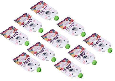 10 Pièces Réutilisables, Sac de Stockage de Nourriture pour bébé à Presser pour Pochette de Purée de Fruits 200ml Rechargeable Portable