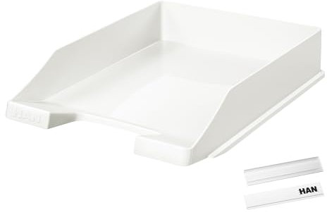 Briefablage Klassik inkl. Schildchen 1021, je 10 STÜCK, Moderne und stapelbare Ablage im frischen Design bis Format A4/C4, 1027-X-12, Weiß