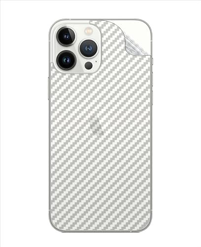 GIOPUEY[4 Stück Rückseite Folie Kompatibel mit iPhone 16 Pro Max, iPhone 16 Pro Max Rückseite Schutzfolie, Weiches TPU, Dünn, Kohlefaser-Textur, Anti-Fingerabdruck, Anti-Kratzer - Translucent