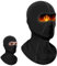 EVDZNA Motorrad Skimaske, Herbst Winterschutz, Atmungsaktive Radmask, Laufschutzmaske, Warm Hood, Winddicht & Schneeabweisend, 3 Lagige Baumwoll-Konstruktion, Skifahren/Laufen/Bergsteigen,Schwarz