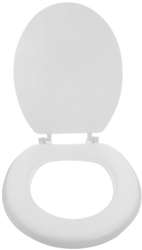 Angoily Siège De Toilette Allongé En Mousse Souple Rembourrée Avec Couvercle Facile À Nettoyer Pour Salle De Bain Confort Et Soutien Améliorés