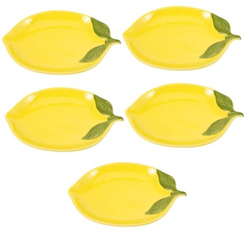 Amosfun 5 Pièces Vaisselle Au Citron Assiette Au Citron Plat Au Plateaux De Service Au Plateau À Apéritif Assiette À Collation s À Dîner Cotillons