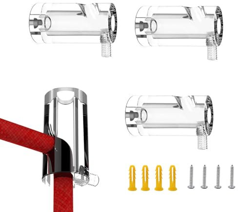 DEANKEJI Soporte Lampara Techo, 4 Piezas de Plástico Descentralizador Cable, 20 × 40 mm, Sujeta Cables Pared Para Fijar Cables, con Tornillos y Pasadores, para Fijar Lámparas de Araña, Cables, Bricola