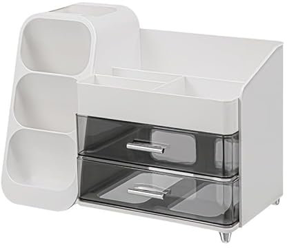 Mounting UP Make Up Organizer With Drawers For Your Beauty Essential,Spacious Cosmetic Display Case,Perfect Storage Solution For Your Bedroom Dresser Or Vanity Countertop Storage,White, HZH-W-UK