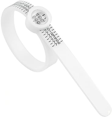 Misuratore di plastica per dito con lente d'ingrandimento, anelli di dimensioni delle dita riutilizzabili, calibri di dimensioni dei gioielli scale di misura per dimensioni standard del Regno Unito UE