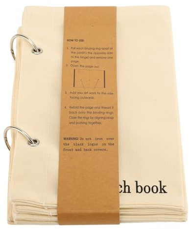 Blanker Fabric Sketchbook Premium -Leinenfaltdesign tragbares Reisejournalplaner Notizbuch für Künstler Studenten 17.5x14.5cm