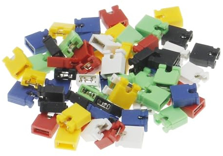 Bunte Pin Header Standard Computer Jumper Blöcke Stecker 2,54 Mm 3 1/2 Festplatte Motherboard Erweiterung Karte 20Pcs(Yellow)