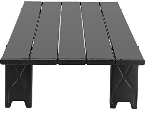Yctze Mini Tragbarer Aluminiumlegierung Klapptisch Zum Camping, Grill, Picknick - Leichtes, Kompaktes Design mit Aufbewahrungstasche - Schwarz