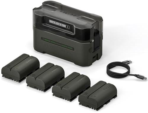 LP-E6P Ersatzakku- und Ladegerät-Set, 4er-Pack 2400-mAh-Akkus und Vierkanal-USB-C-PD-Schnellladegerät, kompatibel mit Canon EOS R5/R6 Mark II, R7, R6, R5, R, 5DS, 6D, 90D, 80D, 70D, 60Da TBC-E6P-B-GN