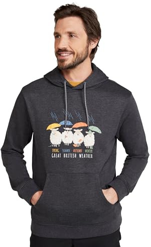Mountain Warehouse Great British Weather Graphic Mens Overhead Hoodie