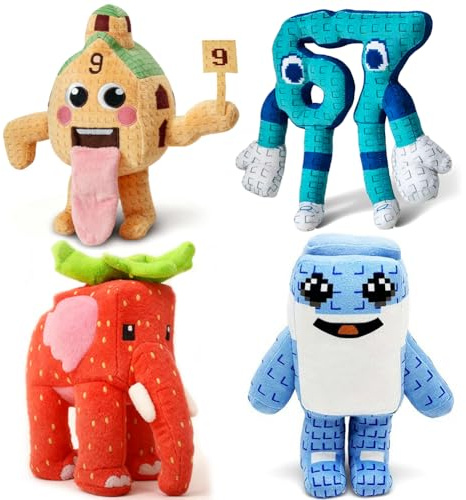Dlishka Steal A Brainrot Plüsch,Cute Italian Toy Tralalero Shark Plüsch Lustiges Stofftier Geschenk Für Fans, Perfektes Weiches Kuscheltier Für Dekoration Und Sammlung (4PCS)