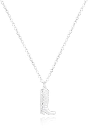 DCNCLADY Kette Silber Damen Sport Western Anhänger Schmuck Geschenk | 14K Versilbert,Mond,Stern,Schmetterling,Baseball,Davidstern,Leichtgewichtig,Sicherheitsnadel,Hypoallergen,Modischer Schmuck