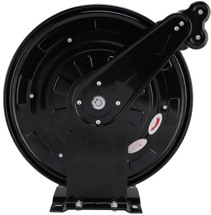 Naroote Pressure Washer Hose Reel, 50ft Heavy Duty Steel Hose Reel, 8 Position Ratchet Lock with 360 Arm, Ideal for Power Washer Indoor Outdoor Use