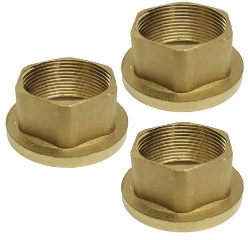 WheatThrive Brass Backnut, Mixer Tap Nut, 32mm Fine Thread, Secure Seal, Durable, 3 Pack for Kitchen Basin Sink