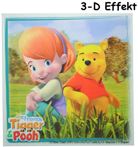 alles-meine.de GmbH 3-D Effekt ! Fliesensticker - Pooh The Bär mit Freund - auch als Untersetzer/Wandtattoo - Badezimmer - Badezimmersticker/Badezimmer Deko/Deko - Fliesen ..