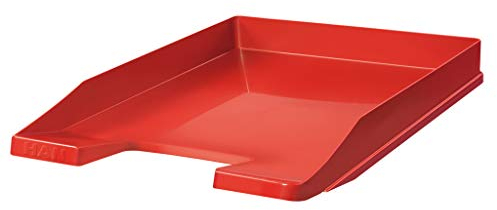 HAN Briefablage JUNIOR, 5 STÜCK, Dokumentenablage, Briefkorb, Briefhalter, Organizer Büro, Papierablage, Flache Ablage bis Format DIN A4/C4, 1025-17, rot