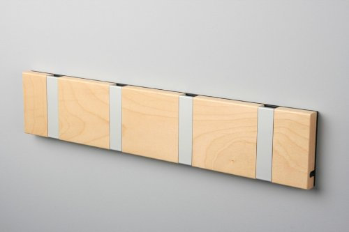 Knax Garderobe Waagerecht Ahorn (Geölt) 4 Haken, Grau