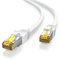 Primewire - 1m Câble réseau Cat 7 Ethernet Gigabit 1 m - Câble Patch 10000 Mbits - Câble Gigabit Local LAN 10 Gbps - Blindage S/FTP PIMF avec fiches RJ45 - Switch routeur Modem Point d'accès - Blanc