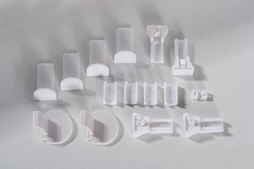 K-home Klemmträger und Zubehör Montage-Set für Klemmfix Plissee Lucera, Plastik, weiß, 3,5 x 2 x 4 cm